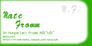 mate fromm business card